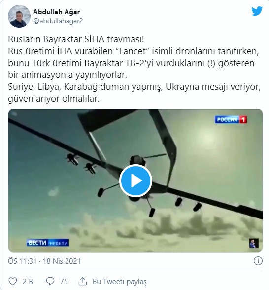Rus televizyonunda skandal propaganda: Bayraktar TB-2 dengelerini bozdu